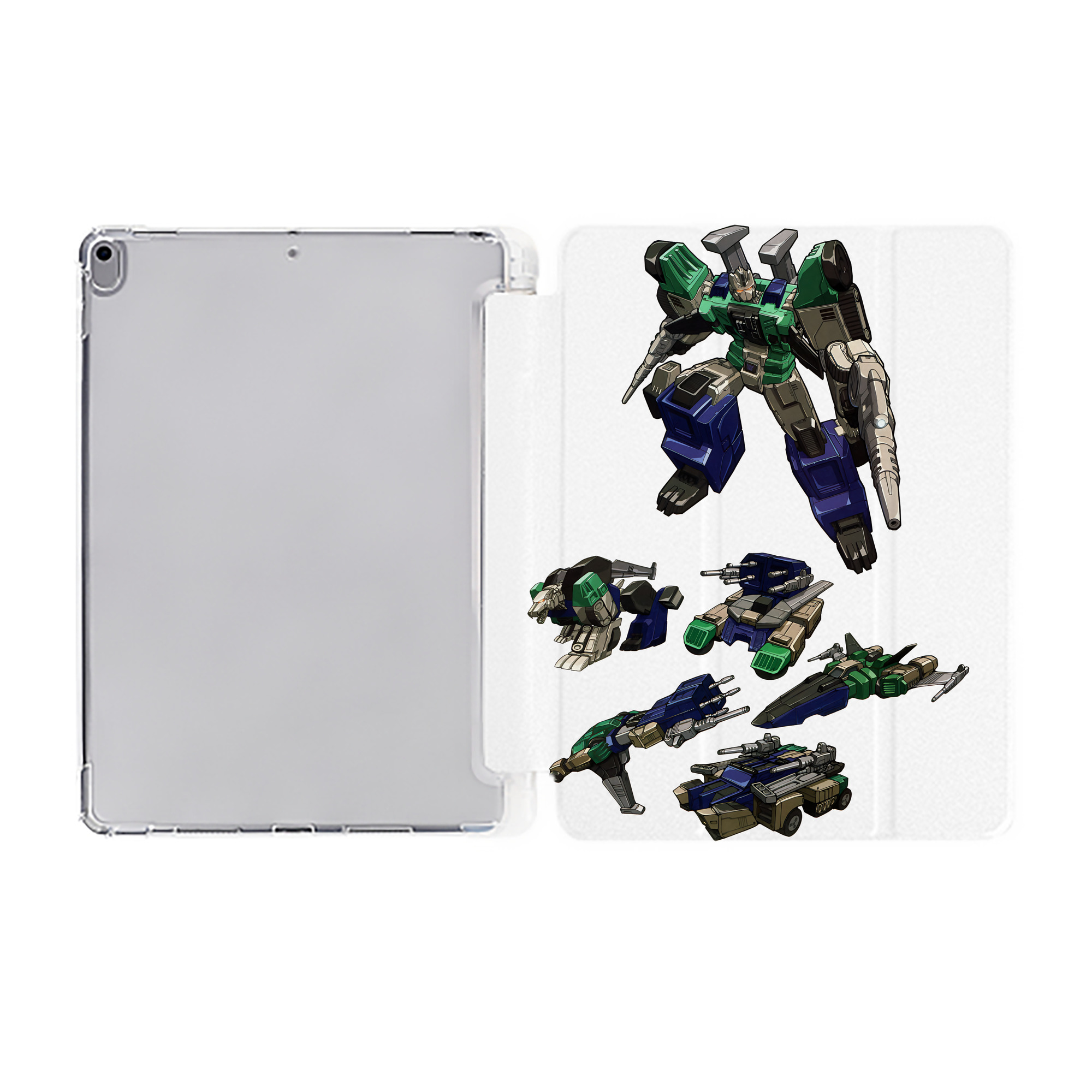 （画像用） Transformers トランスフォーマー IPad ケース ペン収納付き 三つ折りスタンド PUレザー×シリコン 対応機種9.5/10.5/10.9インチ